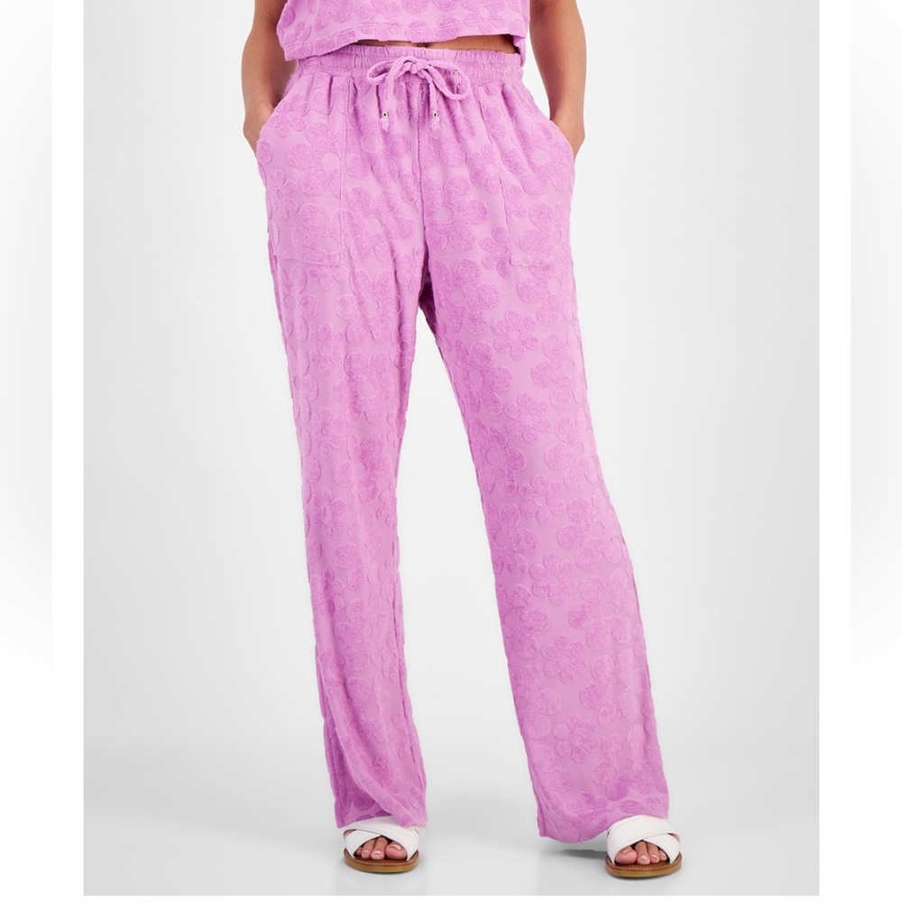 Miken Velour Drawstring Swim Cover-Up Pants